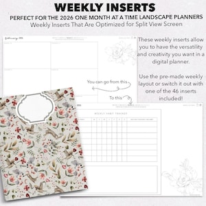 DIGITAL PLANNER INSERTS | Weekly Inserts Optimized For Split View Planning