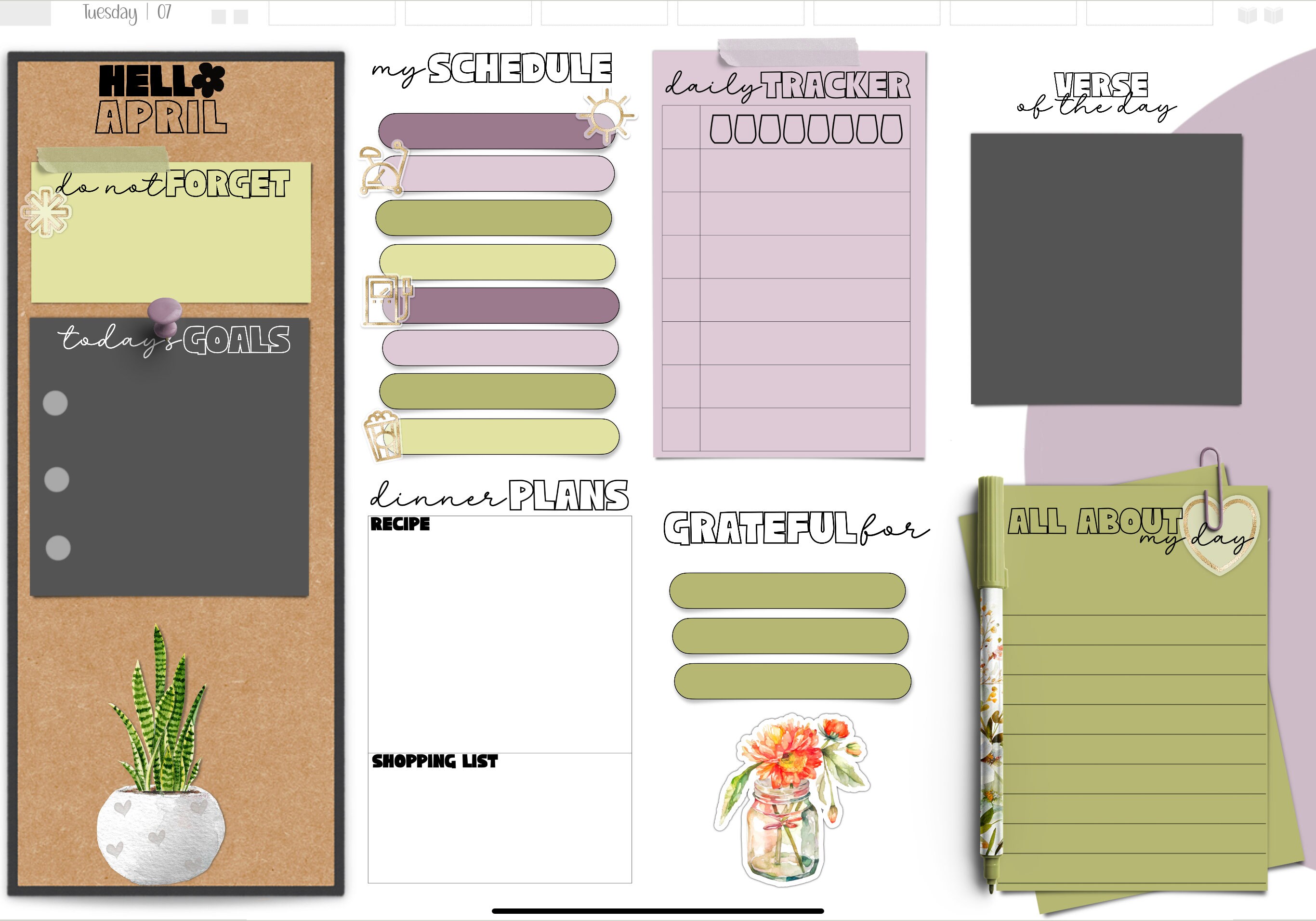 DIGITAL PLANNER STICKERS | April 2023 Plan + Journal Stickers ...