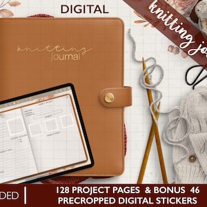 DIGITAL KNITTING JOURNAL | Knitting Project Planner Stickers Goodnotes Noteshelf