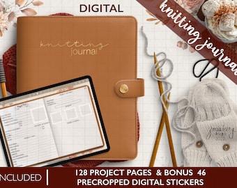 DIGITAL KNITTING JOURNAL | Knitting Project Planner Stickers Goodnotes Noteshelf