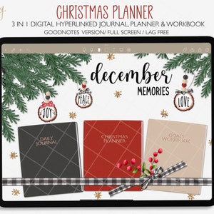 UNDATED CHRISTMAS PLANNER | Goodnotes Version Hyperlinked Lag Free Specialty Planner And Journal