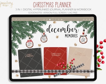 UNDATIERTE WEIHNACHTSPLANER | Goodnotes Version Hyperlinked Lag Free Specialty Planner und Journal