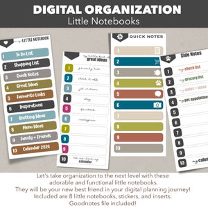 DIGITAL ORGANIZATION | Digital Little Notebooks Sidekick Split Screen