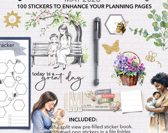 DIGITAL PLANNER STICKERS | May 2026 Stickers | Noteful Sticker Book