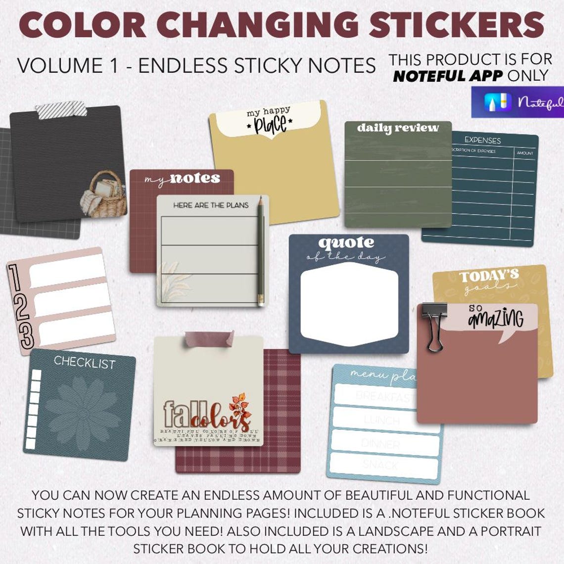 COLOR CHANGING STICKERS | Volume 1 - the Endless Sticky Note Collection ...