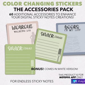 ACCESSORIES PACK 1 | For Color Changing Volume 1 - The Endless Sticky Note Collection for Noteful App Only