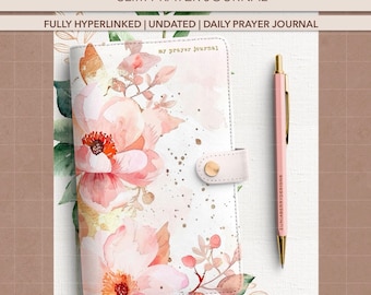 DIGITALES GEBETSJOURNAL | Undatiertes Hyperlinked Slim Portrait Gebetsjournal | Vers des Tages | Schrift Themen
