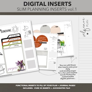 DIGITAL PLANNER INSERTS | Slim Planning Inserts | Goodnotes Sticker Book | For Digital Planner
