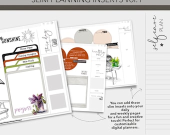 DIGITAL PLANNER INSERTS | Slim Planning Inserts | Goodnotes Sticker Book | For Digital Planner