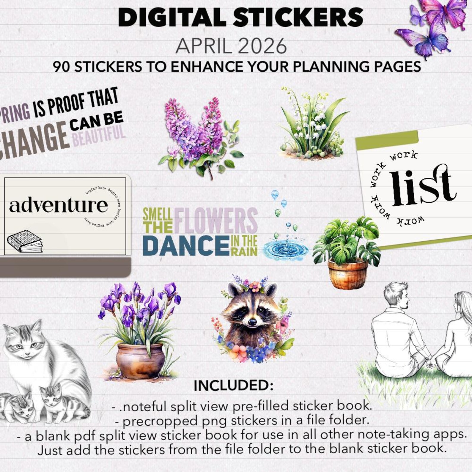 DIGITAL PLANNER STICKERS | April 2026 Stickers | Noteful Sticker Book ...