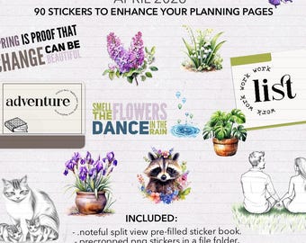 DIGITAL PLANNER STICKERS | April 2026 Stickers | Noteful Sticker Book