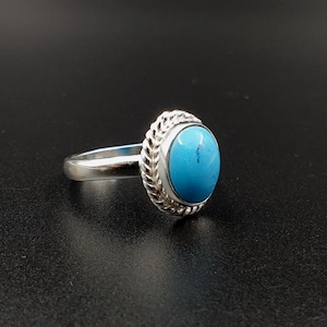 100%Natural turquoise stone  Ring  925 Sterling Silver  Approx  Ring Size 3 TO 16 US
