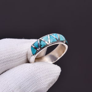 Excellent Top Grade Quality 100% Natural Tibetan Turquoise Gemstone Ethnic Style Handmade Jewelry 925 Sterling Silver Ring  Size 3 To 16 US