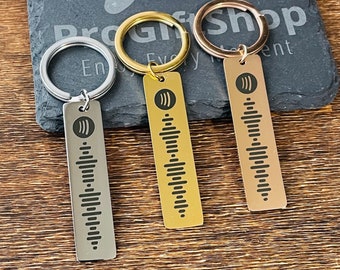 Spotify Keychain Personalized Music Keychains Custom Engraved Scannable Spotify Code Song Keychain Gifts for Men/Women, Music Keyring