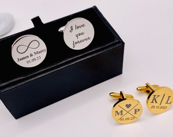 Personalised Cufflinks, Custom Cufflinks for Groom Cufflink, Wedding Day Gift, Groomsman Gifts, Father's Day gift, Anniversary Gift for Men