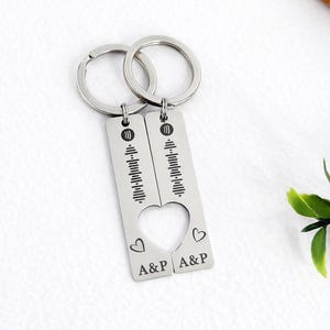 Personalized Spotify Keychain: Engraved Heart - Stainless Steel Music Keyring