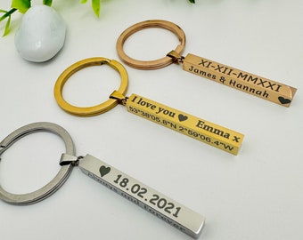 Personalised Bar Keychain | Engraved Keychain | Personalised Keyring | Bar Keychain | Gift For Him | Personalised Gift | Keyring Gift