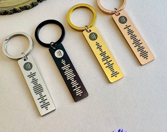 Personalised Spotify Keychain Music Scannable Keyring Personalised Gift Music Gift Keychain Customised Keyring Birthday Anniversary Gift