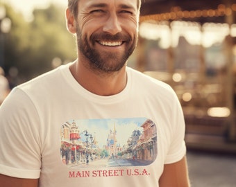Main Street USA T-Shirt, Cute Colorful Disney Shirt, Disney Shirt, Main Street USA Shirt, Retro Disney Shirt, Disney World Shirt, Disneyland