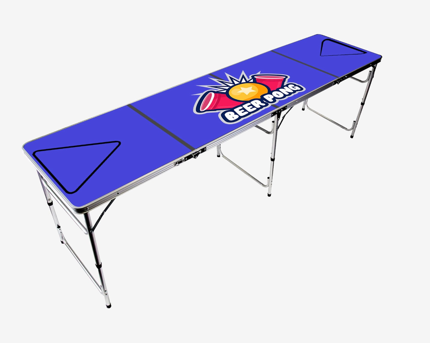 8' Folding Beer Pong Table with Bottle Opener, Ball Rack and 6 Pong Balls -  Basketball Design - By Red Cup Pong