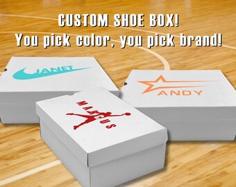 Custom Shoe Box, Custom Sneaker Box, Sneaker Head, Personalized Shoe Box, Different colors, Name on Shoe Box, Shoe Gift, Sneakerhead gift