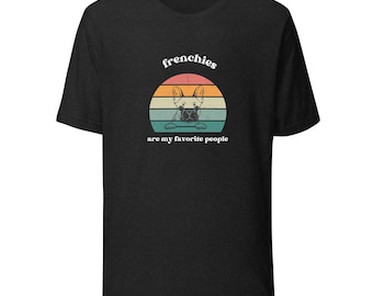 Retro French Bulldog Tee: Frenchie Liebhaber Unisex Shirt
