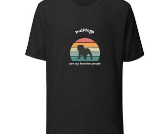 Retro Bulldog T-shirt uniseks: cadeau hondenliefhebber