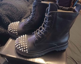 Torrid Studded Combat Boots Size 8 Wide Width | Plus Size Shoes | Punk | Metal | Goth | Alternative