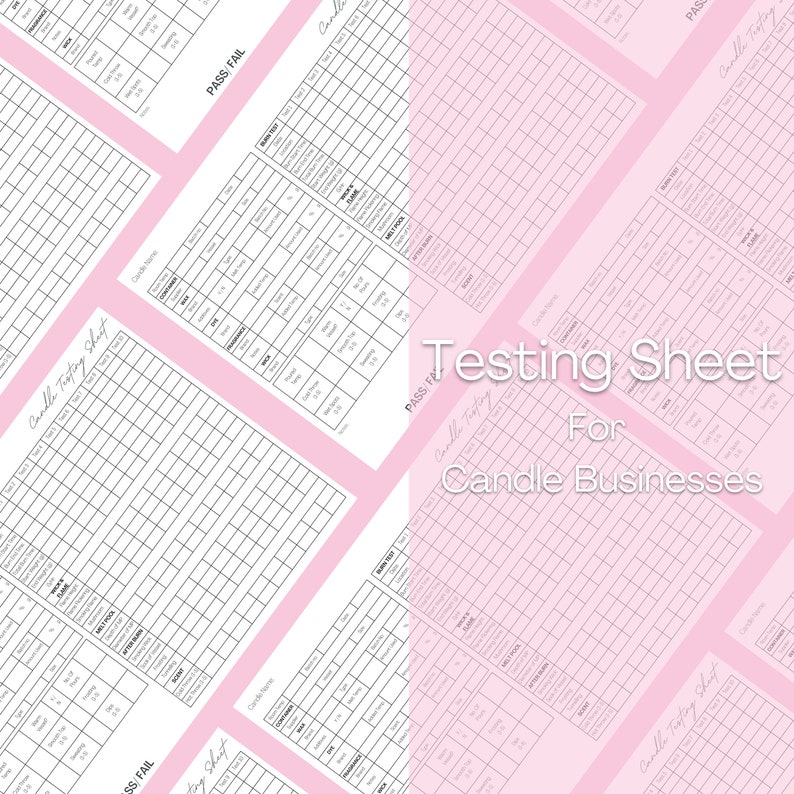 Candle Making Testing Sheet // Candle Burn Test Log // A4 & US Etsy