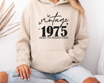 50th Birthday Hoodie, 1975 Birthday Hoodie, Born In 1986, Womens 40th Bday, 30th Birthday Gift, 1965 Gift, Mum Birthday Gift, Mens 50th Gift