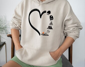 Family Camping Hoodie, Camper Hoodie, Camping Heart Hoodie, Camp Life Jumper, Vacation Hoodie, Adventure Jumper, Camping Gift, Outdoors Top
