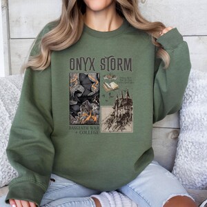 Onyx Storm-sweater, Andarna-sweater, Dragon Rider-trui, Fourth Wing-sweater, Fantasy-sweater, leesgrage sweater afbeelding 2