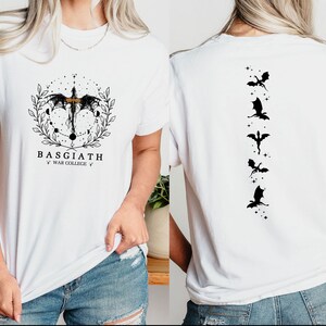 Chemise cavalier dragon, t-shirt amateur de livres, Basgiath War College, chemise War College, chemise quatrième aile, cadeaux pour les lecteurs, chemise fantaisie