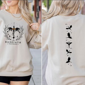 War College Sweatshirt, Book Lover Jumper, Basgiath War College, Dragon Rider Sweater, Fourth Wing Sweater, Gifts For Readers, Fantasy Top image 2