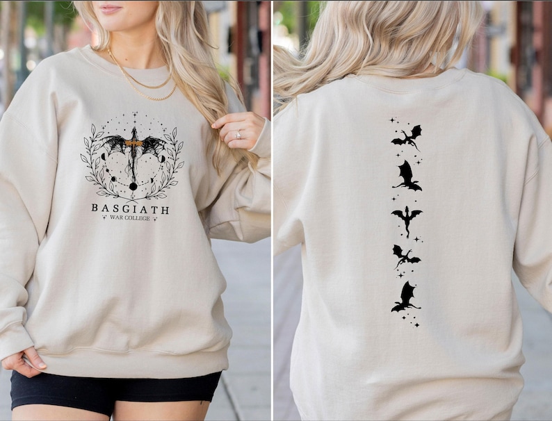 War College Sweatshirt, Book Lover Jumper, Basgiath War College, Dragon Rider Sweater, Fourth Wing Sweater, Gifts For Readers, Fantasy Top image 2