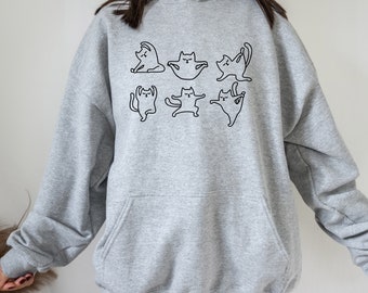 Funny Cats Hoodie, Funny Cat Gift ,Cat Lover Gift, Cat Mama Hoodie, Yoga Cats Jumper, Yoga Shirt, Cat Mom Hoodie, Cat Owner Christmas