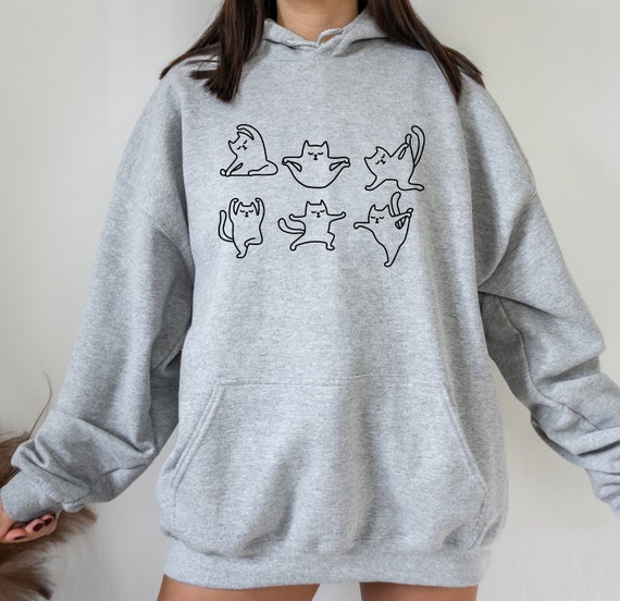Funny Cats Hoodie, Funny Cat Gift ,Cat Lover Gift, Cat Mama Hoodie, Yoga Cats Jumper, Yoga Shirt, Cat Mom Hoodie, Cat Owner Christmas