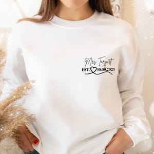 Moletom de casamento, Moletom de Sra., Suéter personalizado para lua de mel, Futura Sra., Suéter Sr. e Sra., Camisa para recém-casados, Suéter para recém-casados, Presentes para noivas