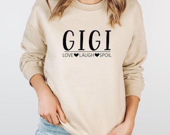 Sweatshirt Gigi, pull Gigi Love, nouveau cadeau grand-mère, cadeau mère grand-mère, cadeau Gigi, sweat-shirt grand-mère drôle, cadeau grand-mère chemise Noël