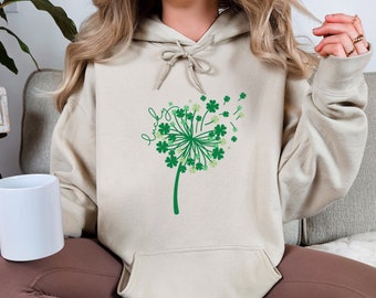 Lucky Dandelion Hoodie, St Patricks Hoodie, Irish Gifts, Jesus Hoodie, Christian Gifts, Lucky Hoodie, St Patricks Day, Lucky Shamrock