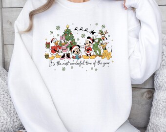 Christmas Disney Sweatshirt, Mickey and Friends, Cartoon Mouse Sweater, Funny Cartoon Jumper, Disney Mouse Friends, Disneyland Xmas Sweater