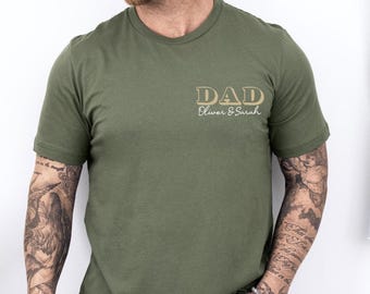 Personalised Dad Shirt With Kids Names, Fathers Day Shirt, Custom Daddy Tee, Father's Day Gifts, New Dad Tee, Dad Birthday, Daddy To Be Gift