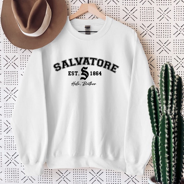 Salvatore Est 1864 Sweatshirt, The Vampire Diaries Inspired Hoodie, Salvatore Crewneck Brothers Sweater, Vampire Fan Jumper Christmas