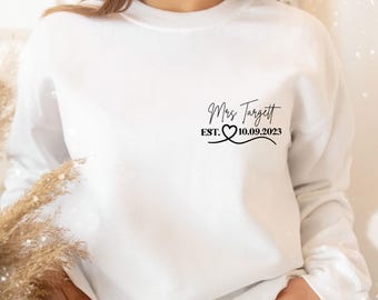 Sudadera de boda, sudadera para señora, jersey de luna de miel personalizado, futura señora, jersey para señor y señora, camiseta para recién casados, jersey para recién casados, regalos para novias