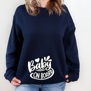 Bluza ciążowa, sweter Baby On Board, zabawny sweter ciążowy, prezent dla nowej mamy, ogłoszenie o ciąży, najlepsza mama na Boże Narodzenie