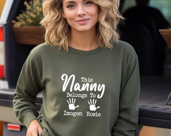 Nanny Sweatshirt, Custom Nana Jumper, Mother's Day Gift, Gifts For Nanny,  Grandma Gifts, Grandma To Be Top, Nanny Christmas Gift