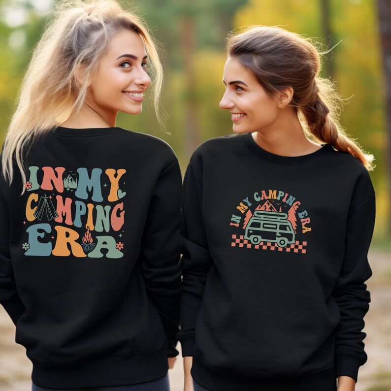 Camping Era Sweatshirt, In My Era Top, Adventure Jumper, Nature Sweatshirt, Camping Gift, Campervan Gift, Outdoors Sweater, Happy Camper Top image 3