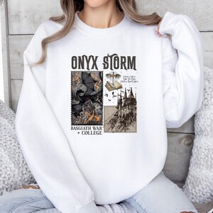 Onyx Storm-sweater, Andarna-sweater, Dragon Rider-trui, Fourth Wing-sweater, Fantasy-sweater, leesgrage sweater afbeelding 3