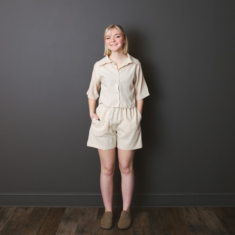 Linen Shortie Overall Set