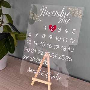 Letrero de fecha de reunión - Placa de plexiglás con fecha de boda - Regalo de San Valentín - Regalo de boda - Regalo de reunión - Regalo de aniversario